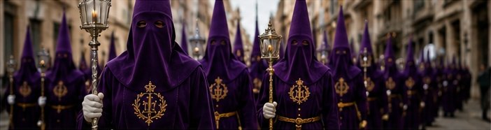 Nazarenos durante una procesión de Semana Santa