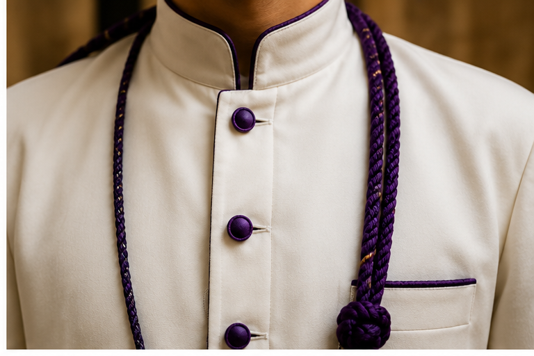 Detalle de cuello y cordones